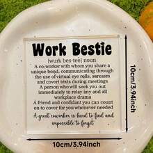Centerpieces Unique Office Desk Decor - Work Bestie Definition Sign, Great Gifts For Coworkers Women, Cute Office Decor, Office Decorations For Work, Boho Office Decor, And Ideal For Birthday Or Going - Away Scenes