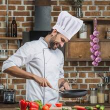 2/1串人造大蒜，人造逼真假蔬菜人造大蒜挂绳，逼真蔬菜洋葱大蒜厨房装饰，农场丰收墙饰 - 查看 3