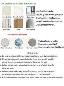 免打孔粘贴式空心毛巾架，易于安装，超强粘性，耐用，壁挂式毛巾架，节省空间的浴室配件 - 白色 - 查看 6