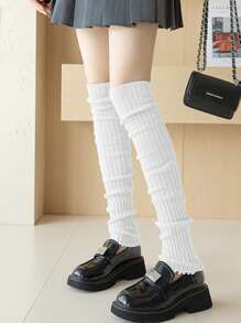 女士超大针织大象图案过膝袜，舒适保暖，适合日常穿着，JK风格腿套，芭蕾舞腿套，秋冬季舒适保暖。