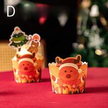 10pcs/20pcs,Christmas Cupcake Boxes, Muffin Cups, Cartoon Christmas Cupcake Decorations Christmas Christmas Decorations Christmas Pajamas Christmas Gifts Christmas Decor