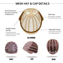 Peluca de cabello sintético Esmee para mujeres - Larga y recta en tonos rosados con raíces oscuras para uso diario y fiestas - Rubio ceniza - Ver 3