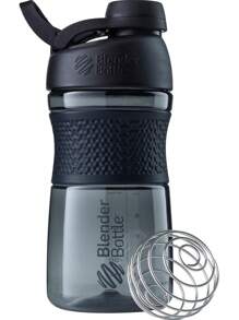 Botella mezcladora SportMixer BlenderBottle para batidos de proteínas y pre-entrenamiento, 20 onzas, negro