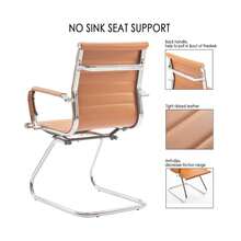 WAHSON OFFICE CHAIRS 2PCS PU Leather Office Chair Metal Frame Conference Chair For Meeting Room/Reception Area - Brown - View 4