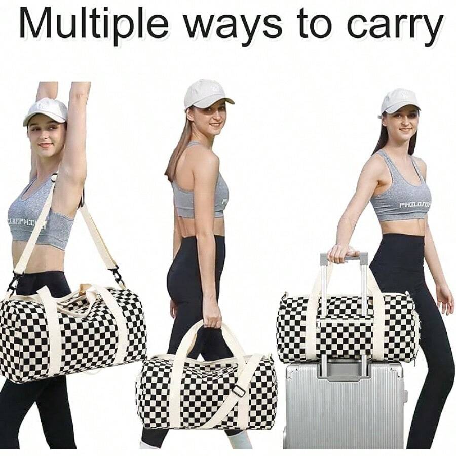 Training Bags - Black and White Corduroy Squares - View 1
