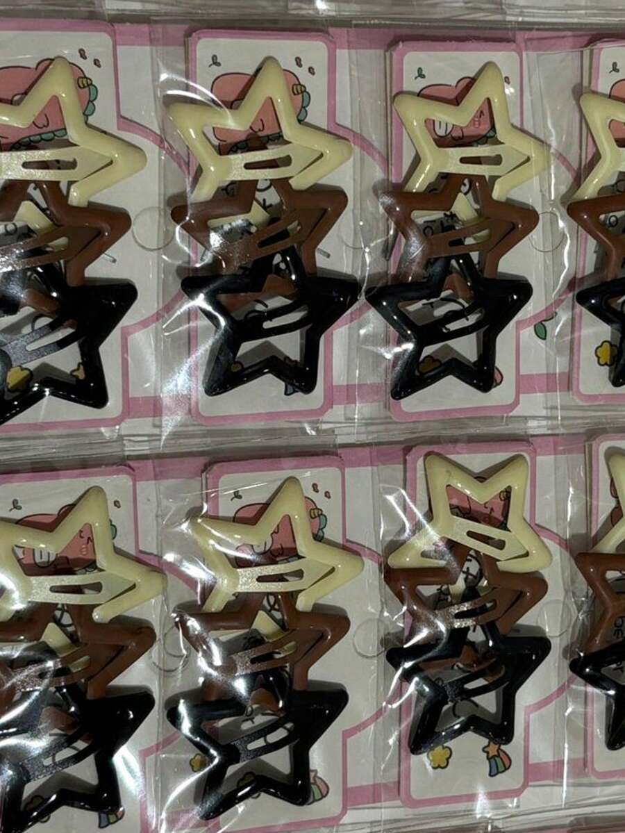 Kit 15/30/60 Units Star-Colored Side Bangs With A Small, Cute Clip - 棕色 - 查看 1