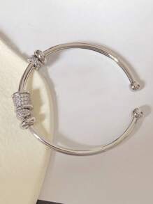 1piece Teen High-End Light Luxury Niche Bracelet With Adjustable Opening Design, Featuring A Slim Waist And Cool Style, As A Hand Jewelry Accessory - Multicolor - View 3