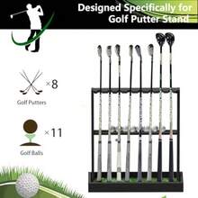 Golf Club Holder StandWooden Golf Club Rack Indoor Display Rack Golf Club Organizer For 8 Clubs And 11 Balls Storage Golf Rack For Storage Sports Outdoors Wall Garage - màu đen - Xem 3