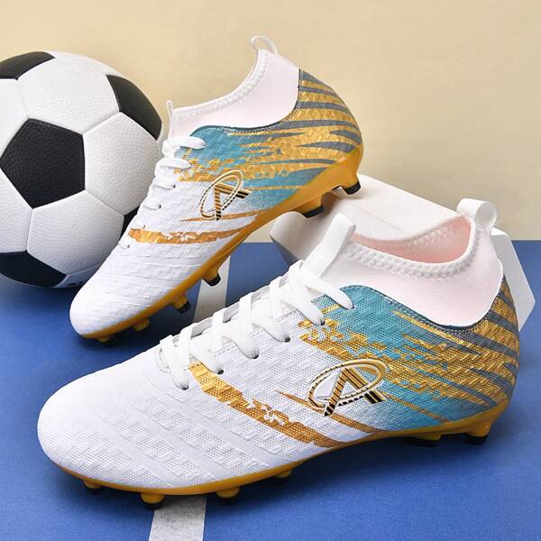 1 Paio di Scarpe da Calcio da Esterno, Scarpe con Tacchetti TF per Studenti e Adulti, Adatte per Erba Artificiale e Naturale, Antiscivolo, Scarpe da Calcio in Pelle Professionali Comode e Alte alla Caviglia per Adolescenti, Mondiali, Scarpe da Allenamento Sportive per Uomo, Stivali da Calcio/Rugby/Baseball ad Alto Rapporto Qualità-Prezzo Direttamente dalla Fabbrica