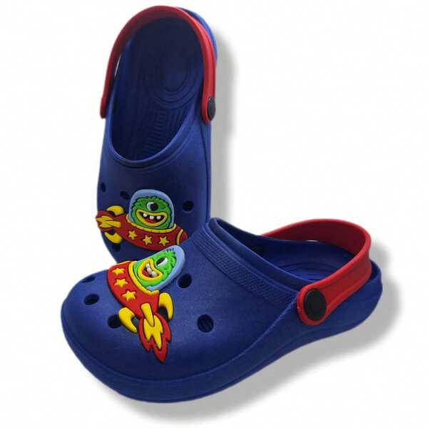 Babuche infantil , papete, chinelo, sandalia  nave alienigena espaço barato 19 ao 32. royal/vermelho
