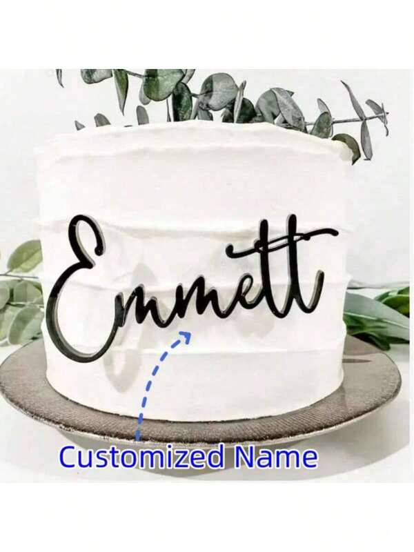 1 لوحة اسم كعكة عيد ميلاد من المرآة الذهبية أو الوردية الذهبية أو الفضية من الاكريليك، مناسبة جداً للأعراس والأعياد والحفلات