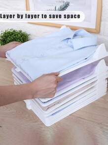 1/5/10/20 件可折叠衣物收纳盒，可堆叠节省空间的衬衫和裤子分类收纳架，带盖家用厨房篮子盒，方便取用，整洁，用于家庭整理、洗衣整理和储存的箱子和容器 - 白色 - 查看 7