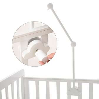 Wooden Baby Crib Accessories - Bed Hanging Toys, Easy Installation Baby Bracket, Multi-Color Solid Wood Bracket, Bed Bell Hook, Cloud-Shaped Bed Bell Bracket