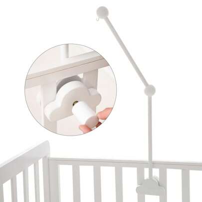 Wooden Baby Crib Accessories - Bed Hanging Toys, Easy Installation Baby Bracket, Multi-Color Solid Wood Bracket, Bed Bell Hook, Cloud-Shaped Bed Bell Bracket