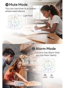 Yunbaoit Yunbaoit Visual Timer With Night Light, 60-Minute Countdown Timer For Adults , Silent Classroom Timer, Time Management Tool For Home, School, Or Work White Rainbow