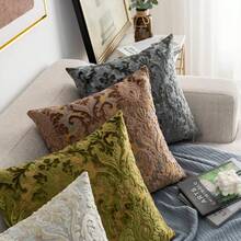 1pc 17.72 X 17.72 Inch Pillowcase Light Luxury Sofa Cushion Cut Velvet Fabric Pillowcase No Pillow Core Living Room Nordic Modern Minimalist Model Room Villa B & B Bedside Pillow - 水藍 - 查看 4