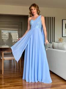 Carolina Blue Serenity Party Dress - 寧靜藍 - 查看 4