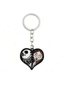 1PC Disney Officially Licensed  Jack Skellington Cartoon Animation Keychain Sally Vintage Fashion Keyring Anniversary Gifts For Boyfriends And Girlfriends