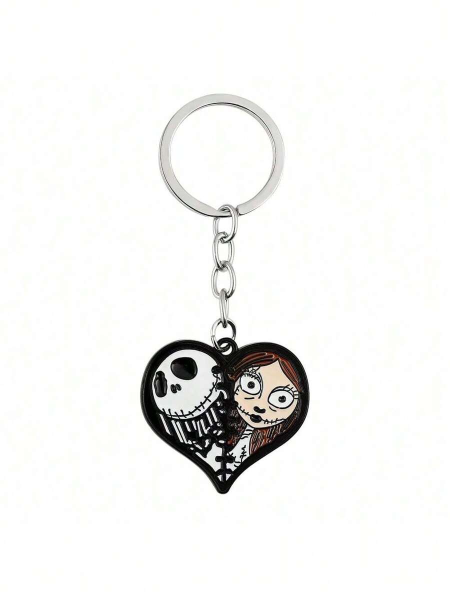 1PC Disney Officially Licensed  Jack Skellington Cartoon Animation Keychain Sally Vintage Fashion Keyring Anniversary Gifts For Boyfriends And Girlfriends
