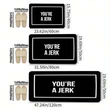 1Pc Black Door Mat With Interesting Letters Print Pattern, Classic Rectangle Quick-Drying Absorbent Polyester Carpet, Suitable For Indoor Outdoor Home Bedroom Bathroom Kitchen And Dining Room Decoration, Four Season Used Good For Gifts Party Supply Festival Holiday Courtyard Decor