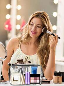 新款糖尿病收纳包 - 迷你化妆包、透明洗漱包、医疗包、旅行必备品、拉链便携式旅行洗漱包、沙滩透明PVC洗漱包、防水收纳包、透明收纳包、带线缆和USB接口的收纳包，可存放药品、医疗用品等。