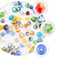 3/4/6/8 毫米多色奥地利水晶双锥珠 - 多面玻璃隔珠，适用于 DIY 珠宝制作和手工工艺品 - 菱形尖珠 - 查看 5