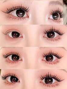90 件大容量无胶大脸猫假睫毛，自然逼真浓密单簇分段卡通睫毛，适合初学者和日常使用，C 卷睫毛睫毛簇，睫毛簇，单根睫毛，睫毛，假睫毛 - C - 查看 3