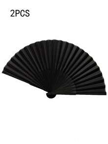 3 Pcs Black Classic Folding Hand Fan, Summer Cooling Gift, Elegant And Fashionable Black Folding Fan, Easy To Carry And Put In Bag,For Wedding, Party Favor, Performance, Dance, Home Decoration, Festival, And Gifting Purposes Birthday Gifts Graduation