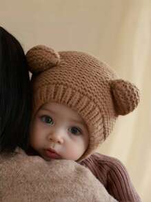 1pc Super Cute Earflap Beanie Hat, Adorable For Toddler Boys And Girls, Autumn/Winter - Knitted Hat - View 3