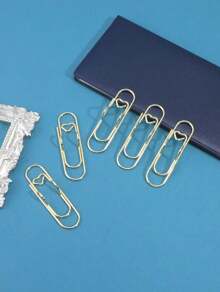 5 Pcs Creative Paperclip Shape Metal Pen Clip - Multifunctional Notebook Pen Holder, Assorted Colors Clip For Journal, Office And School Stationery Tools, Unique Back To School Supplies Gift