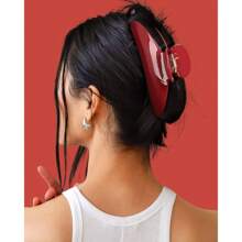 ASULarge Acetate Hair Claw Clip For Women French Style Hair Claws For Thick Hair With NonSlip Teeth Hair Accessories For Updos Buns And Ponytails - 紅色#1 - 查看 6