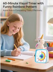 Yunbaoit Yunbaoit Visual Timer With Night Light, 60-Minute Countdown Timer For Adults , Silent Classroom Timer, Time Management Tool For Home, School, Or Work Blue Rainbow
