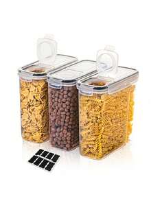 4pcs 4LAirtight Food Storage Containers With Lids - Perfect For Organizing And Storing Dry Foods - Includes Labels, Markers, And Dishwasher Safe - Ideal For Cereal, Pasta, Flour, And Sugar - Home Kitchen Supplies
