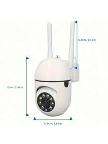 Caméra de sécurité sans fil HD 1080P avec vision nocturne en couleur, audio bidirectionnel, panoramique/inclinaison/zoom - Surveillance domestique intelligente WiFi intérieure/extérieure, convient aux jeunes et aux animaux de compagnie (carte mémoire non incluse)