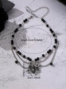 1 Pair Dark Black Color Punk Gothic Style Spider Pendant , Halloween Style Choker Necklaces , Vampire Jewelry For Women - Gothic Spider Pendant Necklace - View 3