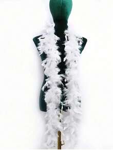 1/5 件人造彩色羽毛围巾 6.6 英尺女士羽毛围巾，适用于舞蹈婚礼派对万圣节、舞台装饰节日派对头饰配饰服装配饰、围巾装饰，适用于生日派对、万圣节、圣诞节、赛马、茶会、除夕夜、音乐会和家居装饰、舞蹈婚礼、舞台表演、狂欢节服装及配饰、派对用品，是送礼的理想选择 - 彩色 - 查看 8