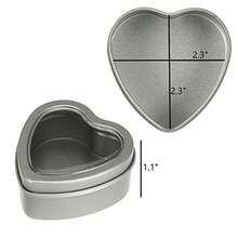 YDSDicunoy 20 Pack 2oz Metal Tins Heart Shaped Empty Tin Box With Lids Candle Jars Gift Storage Container Cans With Clear Window For Candle Making Candies Treasures - as pic - View 2