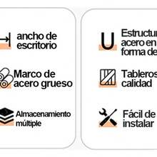 Mesa escritorio oficina color blanco moderno 120 cm para pc trabajo estudio organización hogar muebles decoración minimalista fácil armado superficie amplia resistente accesorios computadoras despacho - Blanco - Ver 3