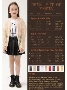 Leather Skirts For Girls Kids & Teen & Toddler & Women Faux Leather Pleated Skirts - 水晶玫瑰 - 查看 10