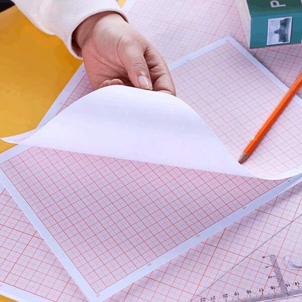 100 hojas de bloc de papel cuadriculado para ingeniería, arquitectura y arte - acabado mate, ideal para matemáticas, ciencia, diseño y proyectos DIY, papel cuadriculado, papel de gráficos, papel cuadriculado para matemáticas, papel cuadrado, papel para matemáticas