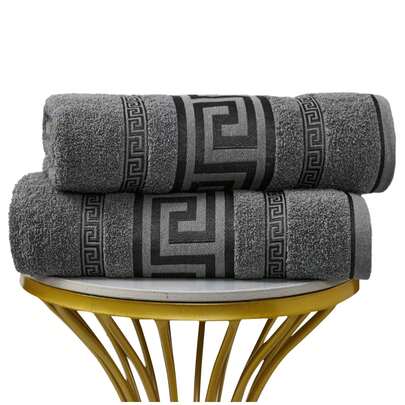  VELVETIO Ultra Soft Luxury Regent Greek Jumbo Bath Sheets, Pack Of 2, 100% Cotton Lightweight Skin Friendly Highly Water Absorbent Jumbo Bath Sheets 500 GSM