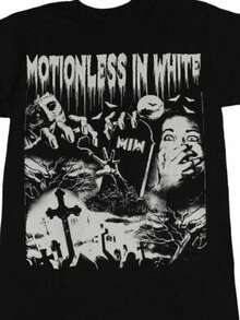 HALLOWEEN Motionless In White Band T-Shirt Black Short Sleeve S To 5XL - Black - View 1