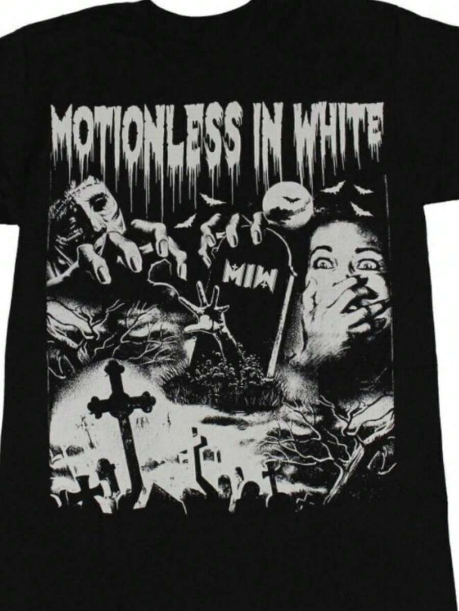 HALLOWEEN Motionless In White Band T-Shirt Black Short Sleeve S To 5XL - Black - View 1