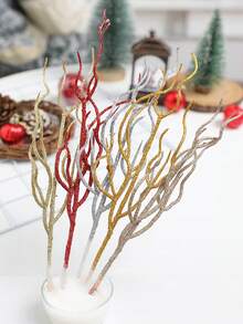 15 piezas de ramas de árbol de Navidad rizado, ramas decorativas rizadas, adecuadas para árbol de Navidad, corona, jarrón, fiesta, decoración de boda