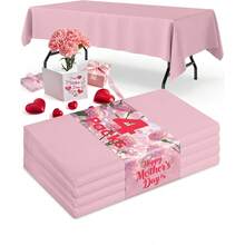 4pcs/8pcs Thick Disposable Solid Color Plastic Tablecloths, 137x274cm Rectangle, Suitable For Birthday Party, Wedding Decoration - Multicolor - View 13