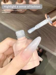 10毫升日式闪亮白色凝胶指甲油，细腻闪亮，可卸UV粉色闪粉美甲凝胶，美甲DIY居家美甲 - 紅色 - 查看 4