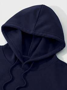 Casual    Polyester    Casual Inspirational Slogan Printed Pattern Women's Hooded Sweatshirt  None    Daily - 藏蓝色 - 查看 3