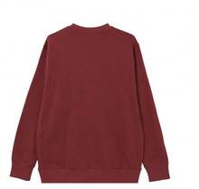 Nike 男士新款休闲宽松舒适圆领羊毛套头衫 - 酒紅色 - 查看 2