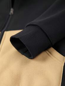 Herren Herbst/Winter Set aus Kapuzenpullover mit Logodruck auf der Brust und kontrastfarbigem Reißverschluss sowie Jogginghose, modische Sportbekleidung für Lässig-Outfits beim Pendeln, Arbeiten, Angeln, Camping, Urlaub, Fitnessstudio, Geschenk für Freund/Ehemann - Verschiedenfarbig - Übersicht 4