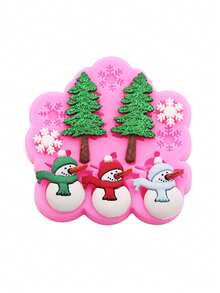 1 molde de silicone líquido rosa, molde de decoração de Natal para árvore de Natal, rena, doces, chocolate, boneco de neve, chapéu de Papai Noel, floco de neve, topo de bolo de Natal, suprimentos de artesanato de resina, molde de creme de Natal, decorações de Natal, pijamas de Natal, presentes de Natal, decoração de Natal - Rosa - Ver 11